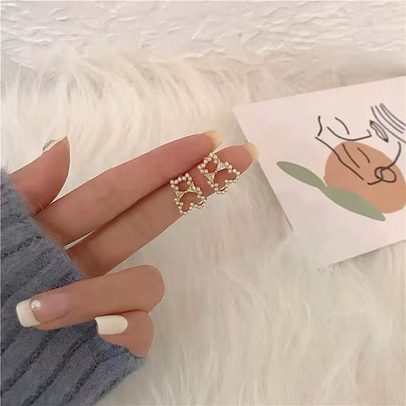 新款s925银针珍珠耳钉女时尚简约耳夹小众设计ins风潮流饰品