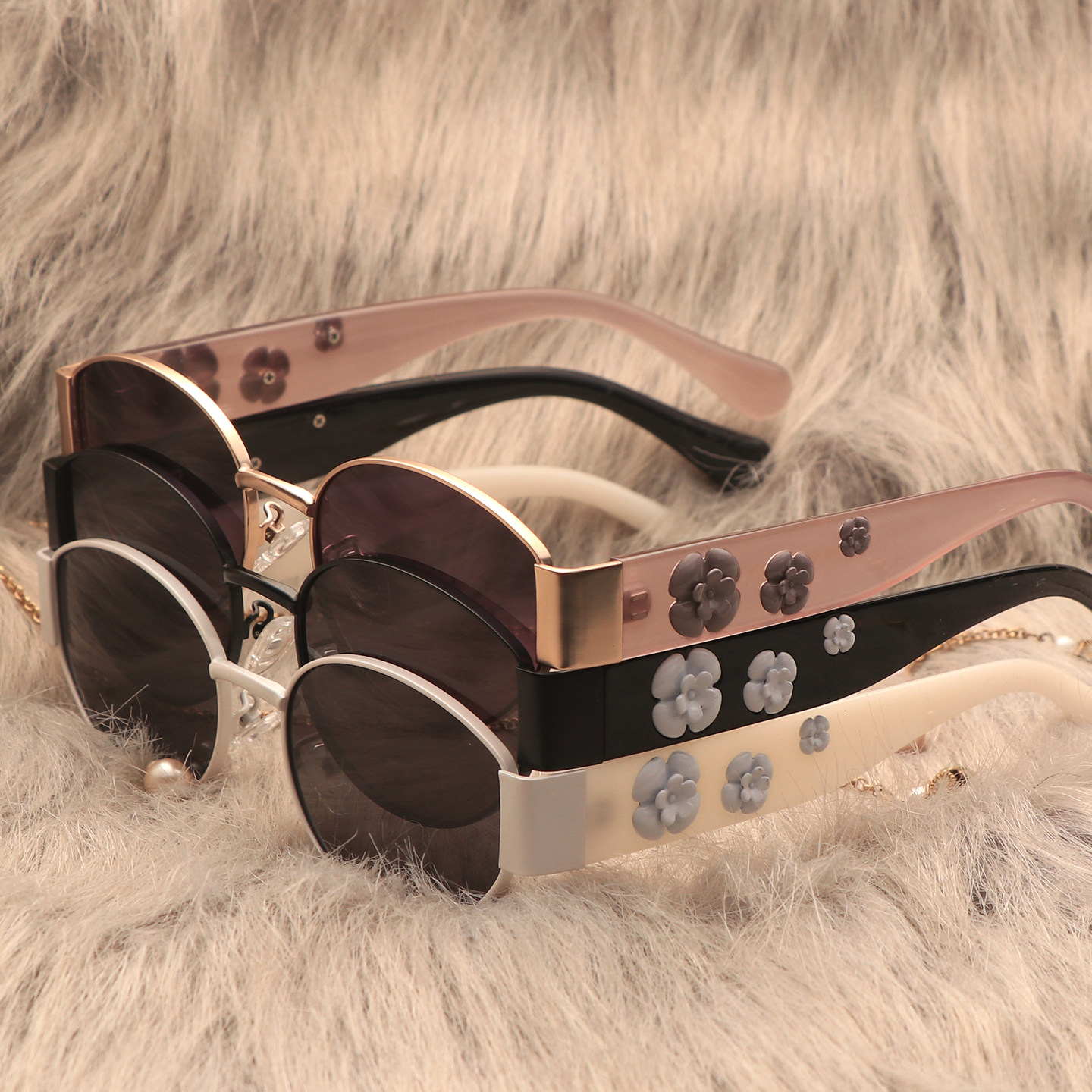 复古老钱风墨镜女款高级感小框偏光太阳眼镜金属防晒防紫外线港风