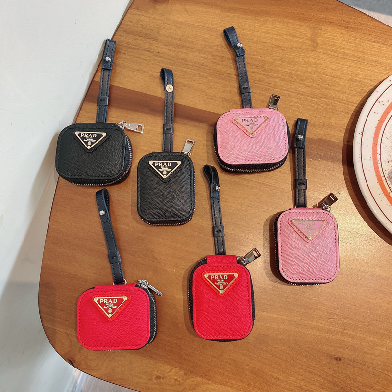 潮牌十字纹字母拉链适用苹果蓝牙无线耳机AirPods4耳机包1/2/3代pro防摔高级感AirPods pro2保护套个性男女款