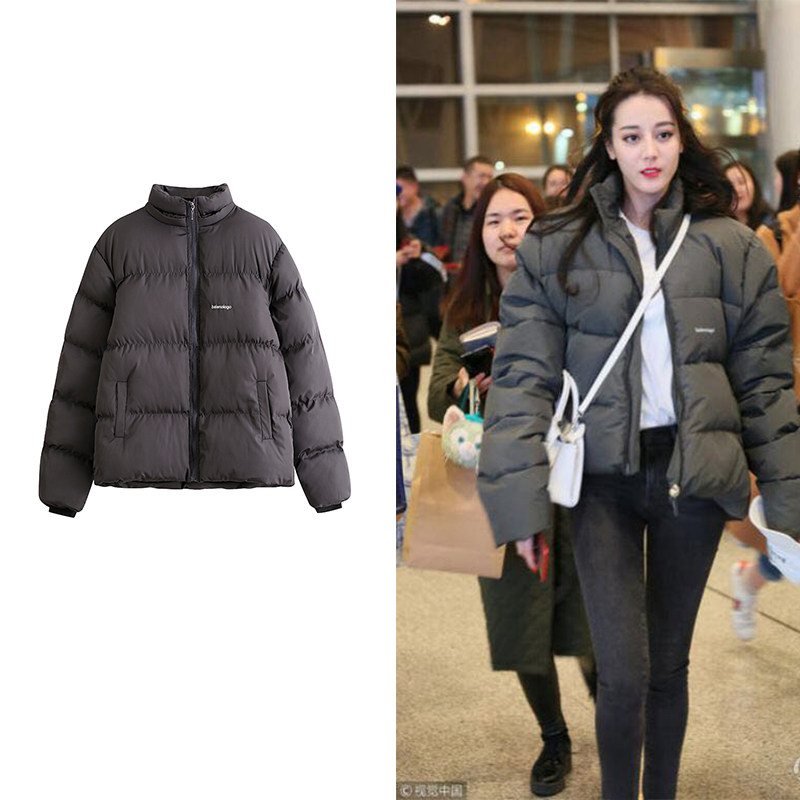 欧阳娜娜迪丽热巴白鹿阚清子明星同款羽绒棉面包服短外套女2023冬