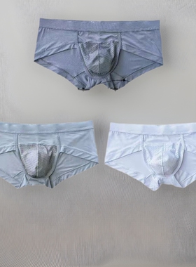 莫代尔超薄透气网孔男士内裤夏款运动时尚柔软透气男青年三角裤衩