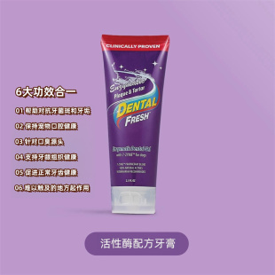 美国原装进口DENTAL FRESH清新乐犬用口臭去牙结石配牙膏牙刷包邮