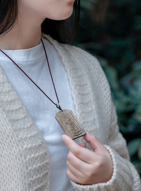 沉水老料芽庄黄奇楠沉香吊坠保真