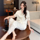 两件套冰雪丝家居 短袖 蚕维丝睡衣女冰丝夏天新款 性感蕾丝拼接长裤