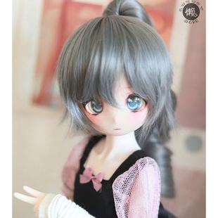 BJD人偶娃用假发SD34分叔龙魂巨婴熊妹虎夹二次元高温丝辫子假毛