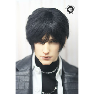 懒娃BJD娃娃假发 3分4分龙魂大叔SD帅酷男娃短发头马海毛弹性发网