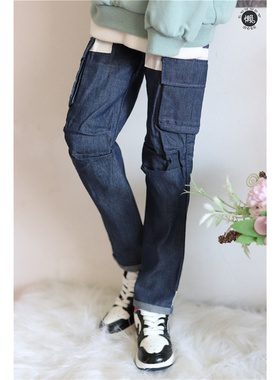 BJD裤子sd人偶3分大叔 Popo68 壮叔 男简约帅气长裤牛仔蓝休闲裤