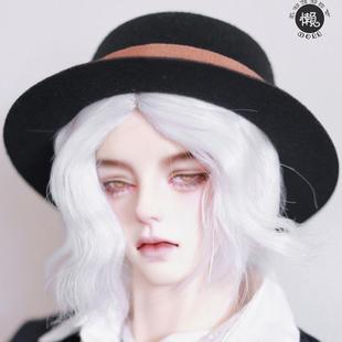 懒娃bjd假发34分大叔龙魂sd人偶古风中分大卷短头发假毛