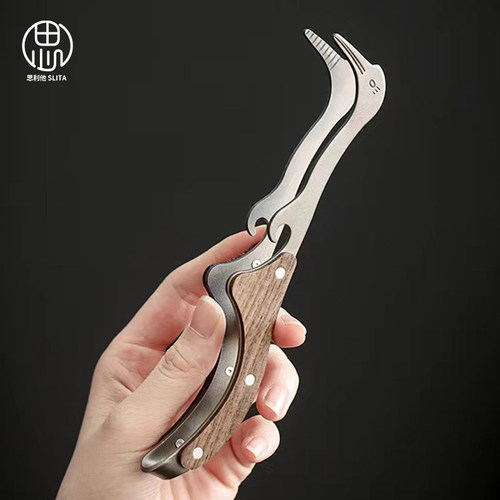 中式云鹤不锈钢茶夹优雅造型