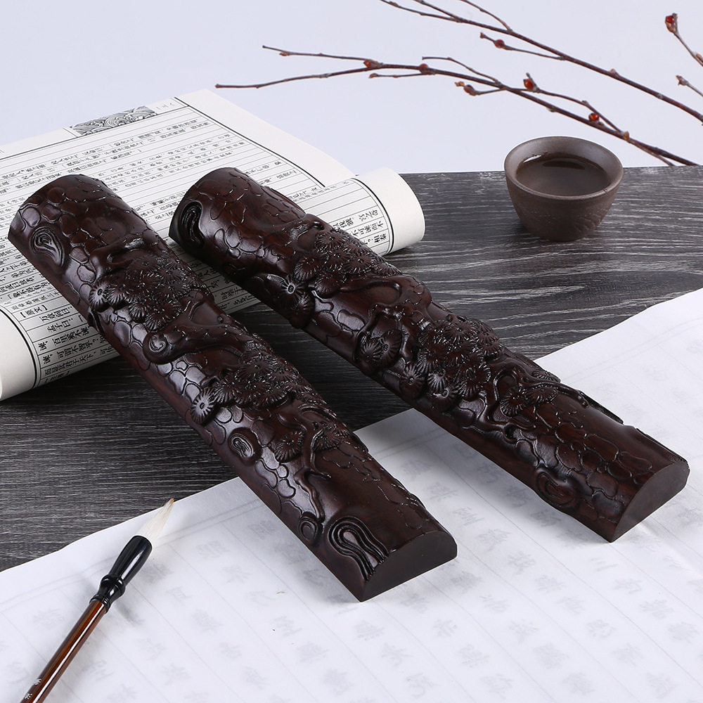 黑梓木镇尺 松树圆压宣纸文房用品 加工定制批发镇尺实木镇纸