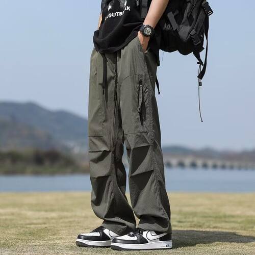 cityboy夏季潮流冲锋裤机能工装裤防泼水登山男宽松户外运动长裤