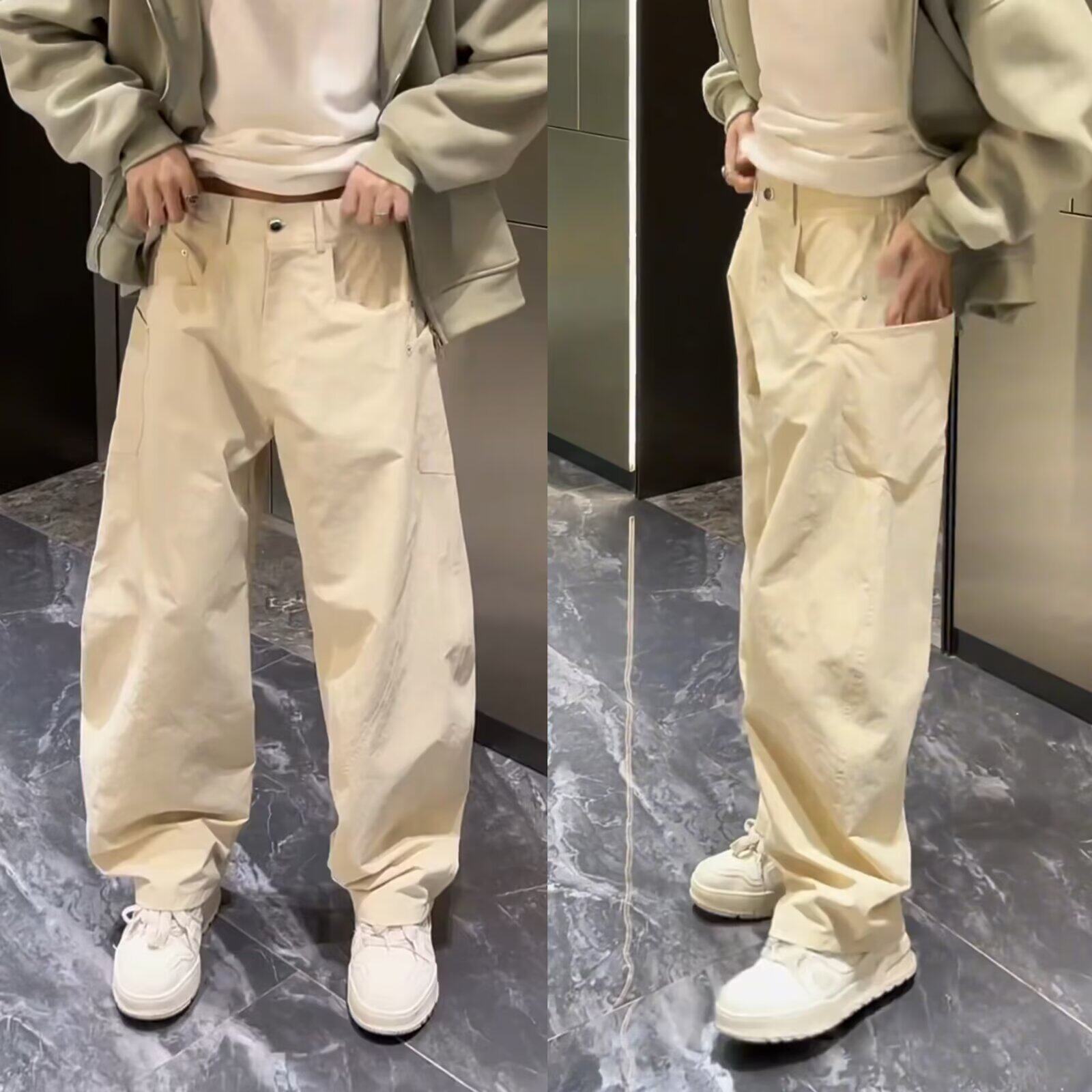 春秋新款巴家弯刀阔腿休闲裤