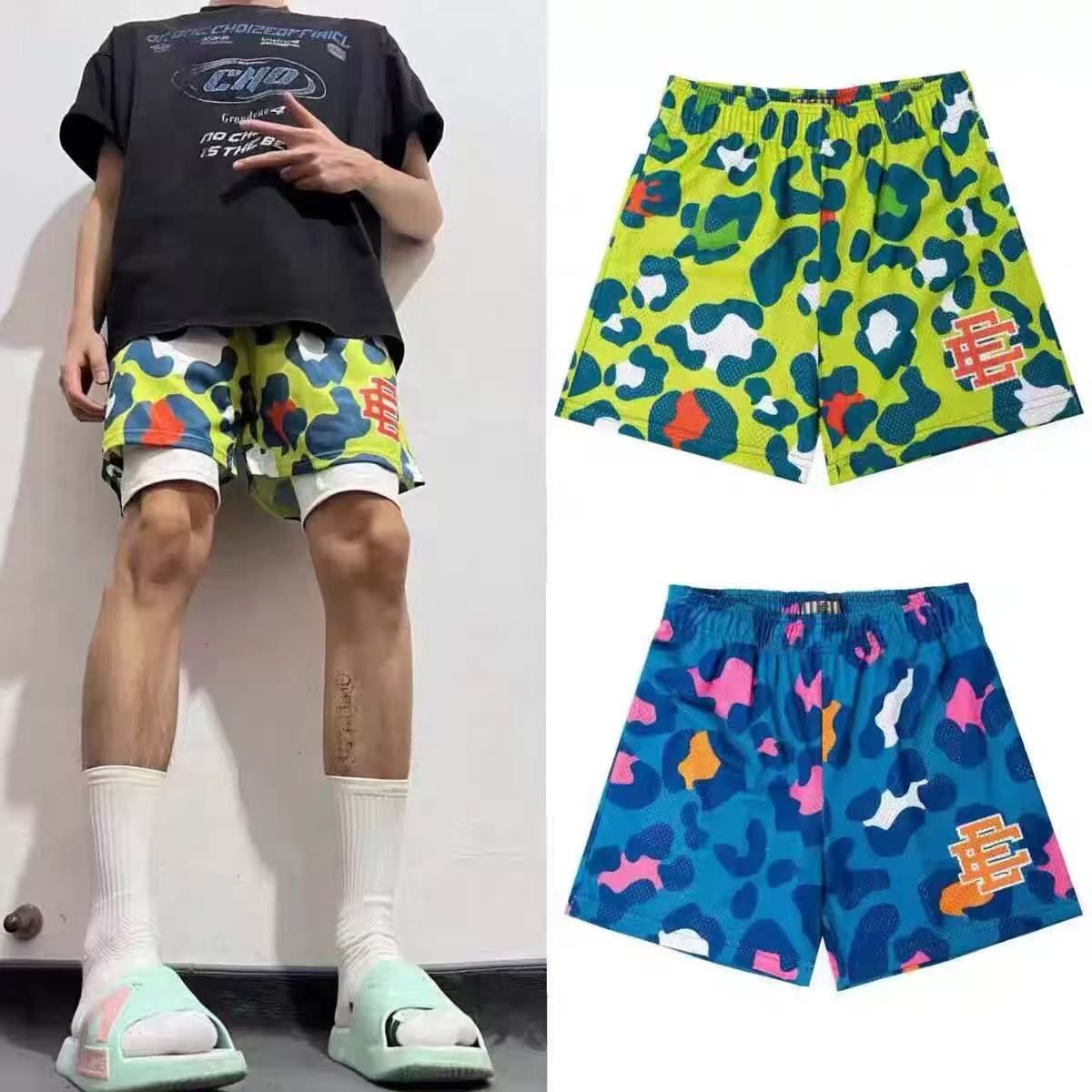 美式篮球不过膝短裤潮牌粉色四分男士夏季运动速干训练裤子百搭