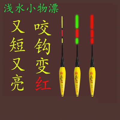 短款浅水夜光漂咬钩变色日夜两用电子高灵敏白条醒目爆闪鲫鱼浮漂