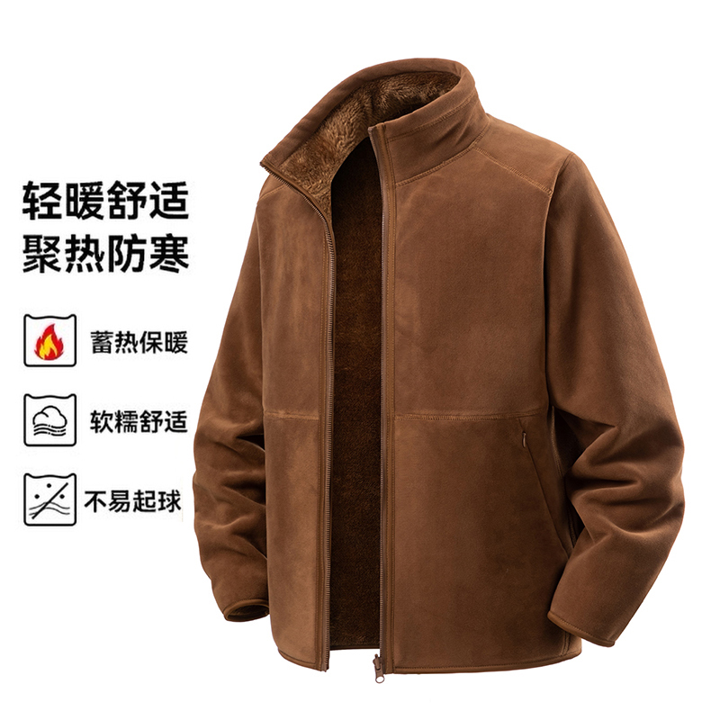 男士双面穿加绒加厚外套