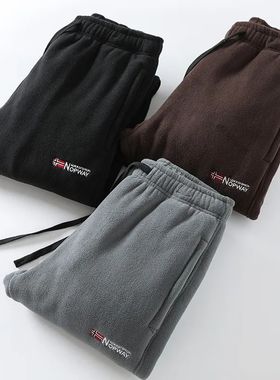 挪威订单！一条过冬！加厚摇粒绒！冬季男士加绒保暖束口休闲卫裤