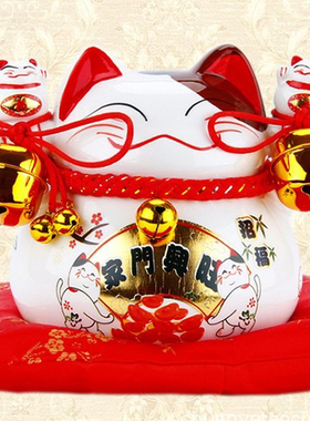 陶瓷居家摆件7寸发财猫存钱罐开业结婚礼品招手猫储蓄罐