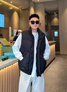 YULE语乐 98022休闲立领羽绒马甲白鸭绒冬季宽松加厚马夹外套