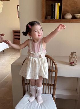 女童夏季背带裙背心打底婴儿衣服套装韩版甜美可爱女宝周岁公主裙