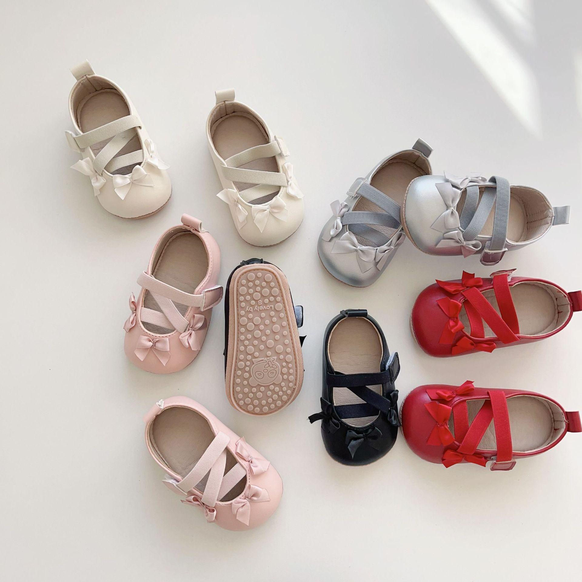 女宝宝公主软底婴儿鞋防滑蝴蝶结