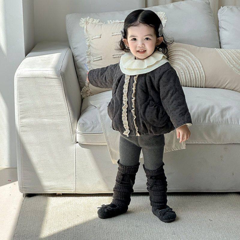 2025冬季婴幼儿加绒夹棉棉衣外套女宝宝棉服针织毛衣打底裤三件套,童装/婴儿装/亲子装,套装,淘宝优惠券,粉丝福利购,淘宝优惠卷