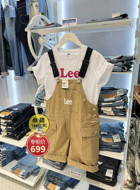 Lee薄款减龄背带短裤春夏宽松显瘦女裤夏LWB0024325ED00F-66J000