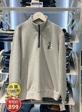 Lee商场加绒立领长袖卫衣拉链印花百搭LUT007912100893-A05993