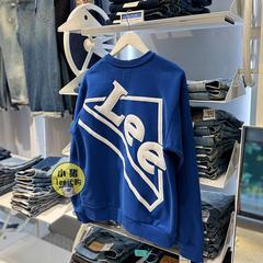 Lee商场同款男大LOGO印花加绒卫衣舒适外套重磅个性卫衣外套学生