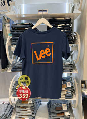 Lee专柜潮流镭射字母印花纯棉宽松经典T恤LMT0015994DR00F-A00562