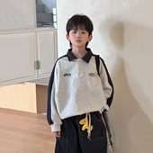 男童上衣76361 中大童撞色翻领POLO衫 牛哆哆童装 儿童卫衣2026春装