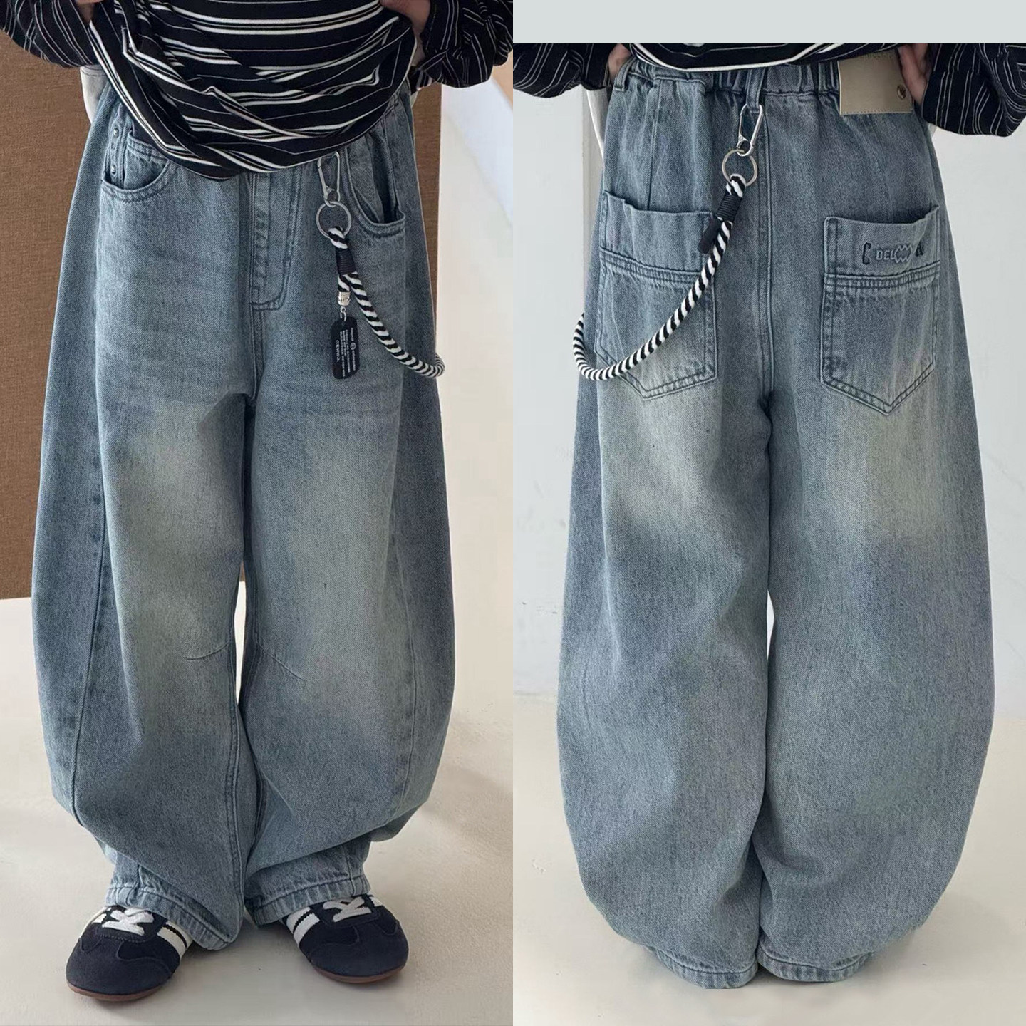 大E小e童装2026春装儿童牛仔裤男女童弯刀裤子中大童阔腿裤9226,童装/婴儿装/亲子装,儿童牛仔裤,淘宝优惠券,粉丝福利购,淘宝优惠卷