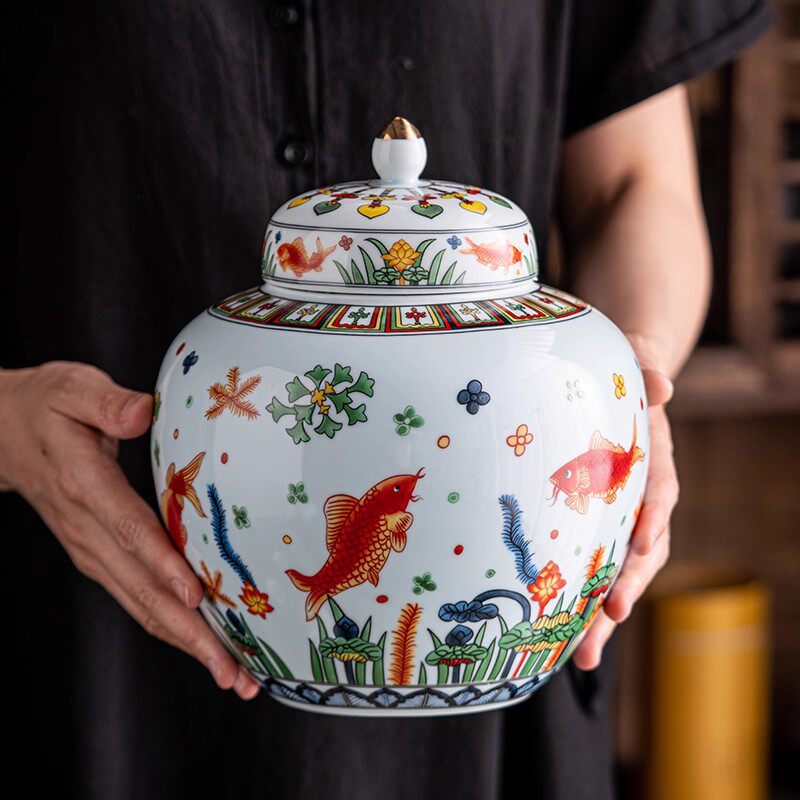 茶叶罐大号精品高档复古中国风陶瓷茶罐紫砂高档包装铁观音普洱红