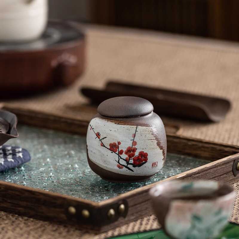 收纳家用普洱绿茶密封罐紫砂轻奢