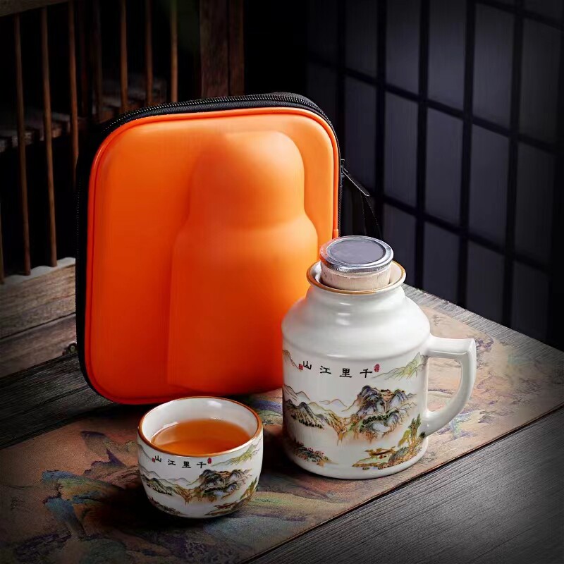 茗客陶瓷保温凉水壶带杯