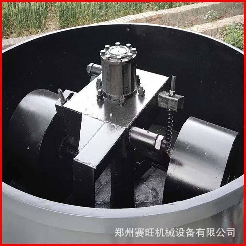 立式平口轮碾搅拌机 双滚轮混凝土搅拌机 1000型石英砂铁粉轮碾机