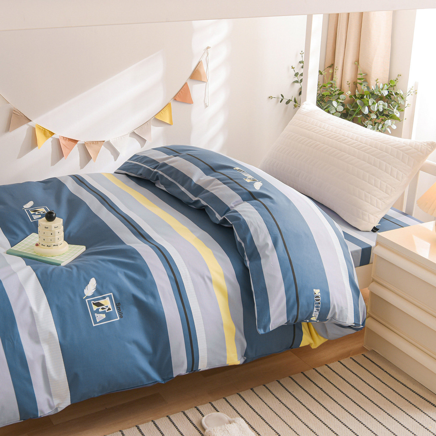 单人双人加厚全棉纯棉斜纹被套被罩单件儿童学生宿舍床褥子垫被套