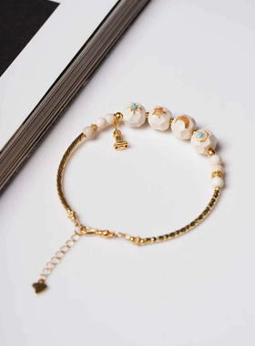 猛犸象牙原创diy日月星辰手链搭配925银镀金时尚百搭轻奢国潮时尚