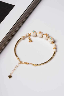 猛犸象牙原创diy日月星辰手链搭配925银镀金时尚百搭轻奢国潮时尚