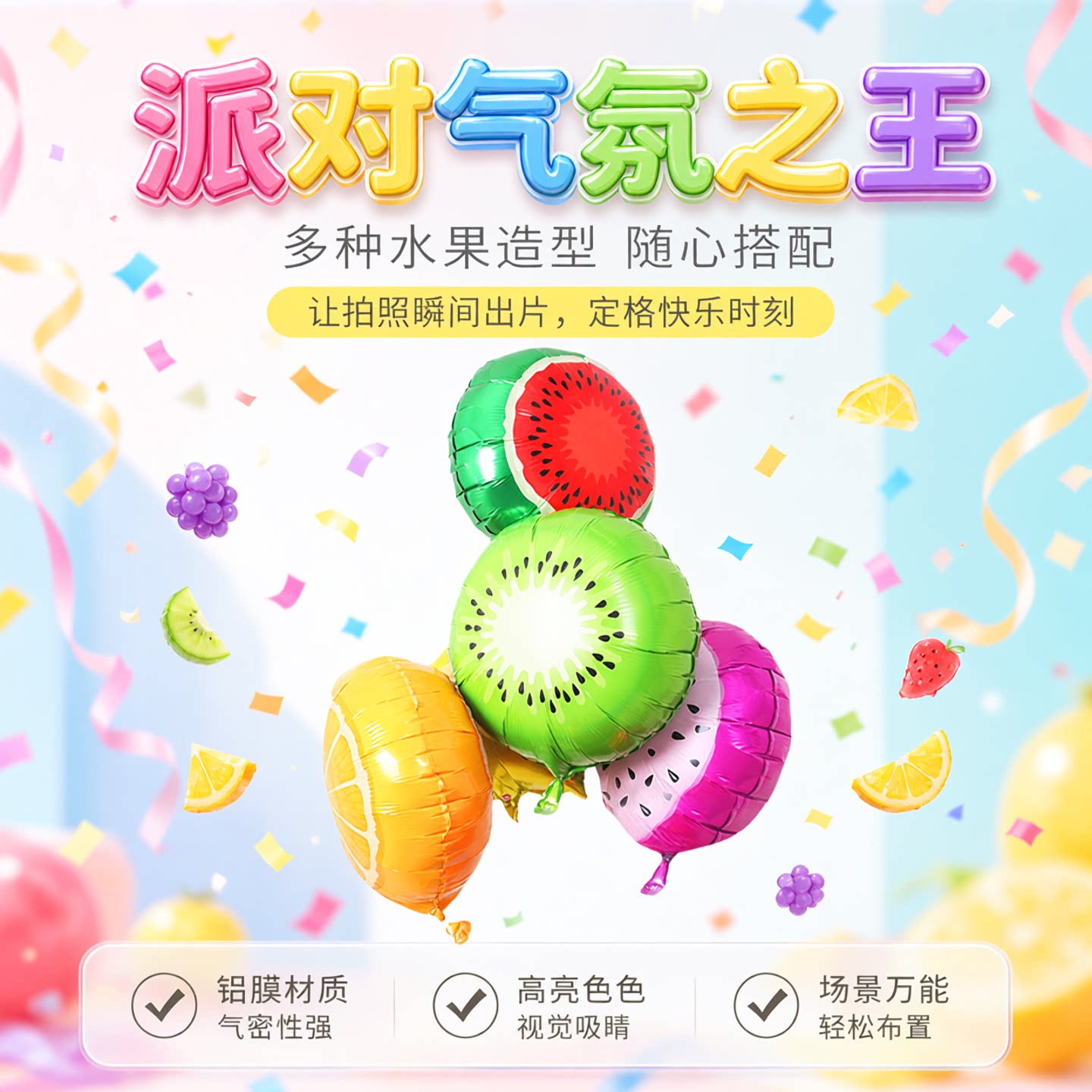 水果铝膜装饰气球可飘空