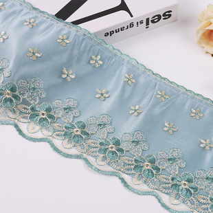 窗帘布艺蕾丝边花边辅料沙发刺绣欧式风格荷花网纱带衬布支持零剪