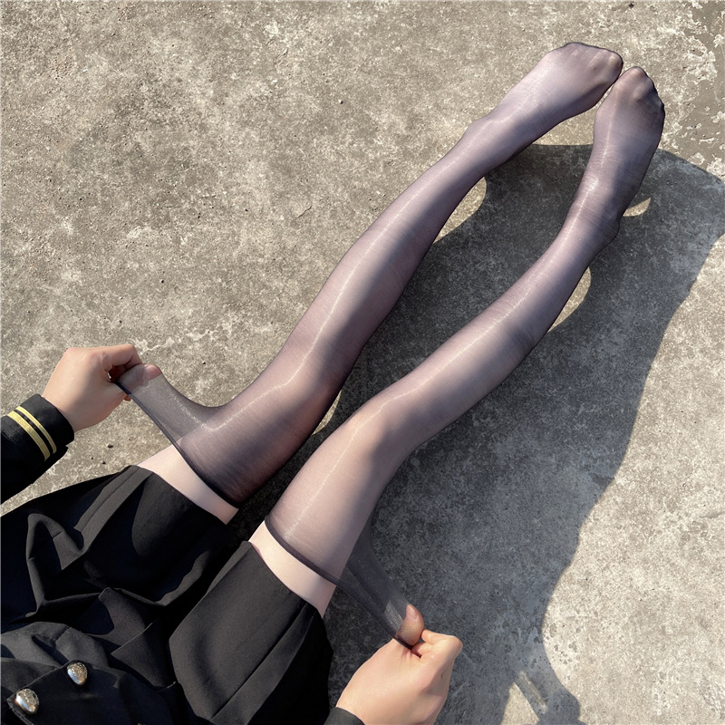 0d无边油亮灰色丝袜性感超