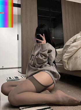 性感女吊带一体蕾丝袜过膝袜调长筒袜子美腿网红黑色长筒丝袜