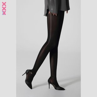 HAVEN：30D性感极光油亮丝袜开连裤加长JK袜紧致细腻丝滑马油女