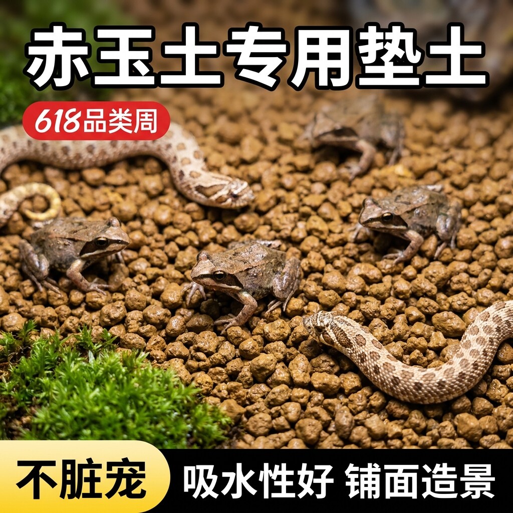 两栖爬宠垫材赤玉土专用垫土