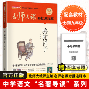 名师名课旁批注释本骆驼祥子水浒传红楼梦唐诗三百首名著阅读七八九年级上下册人教版 教材初中生语文配套导读书籍赠中考必刷题真题
