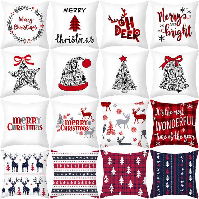 45x45cm cartoon santa claus elk christmas pillowcase 2020 ch