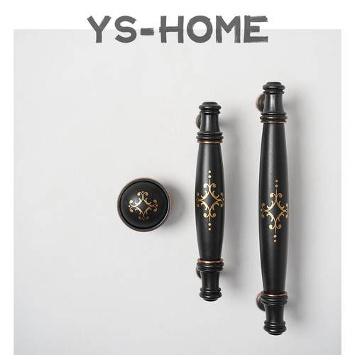 YS-HOME小众美式哑黑陶瓷拉手