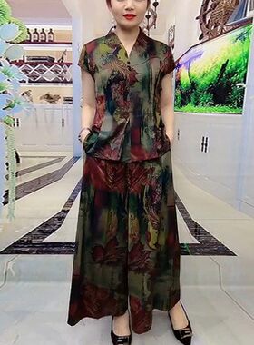 常规遮肉显瘦洋气花纹图案套裤