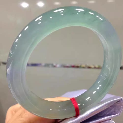 送人礼物晴水飘花翡翠玉手镯女款