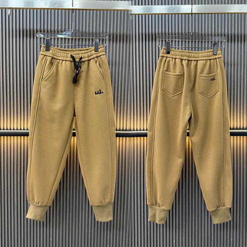 加绒加厚冬季新款时尚刺绣休闲裤